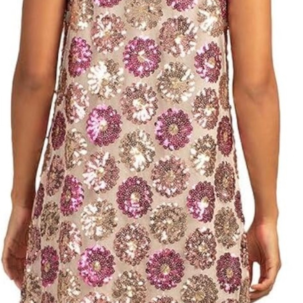 Trina Turk Pink and Gold Sequin Dress